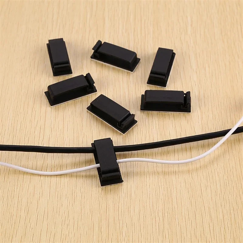 Effortlessly Organize Your Cables with Our Stylish Black and White Cable Fixing Clip - Perfect for Home and Office!