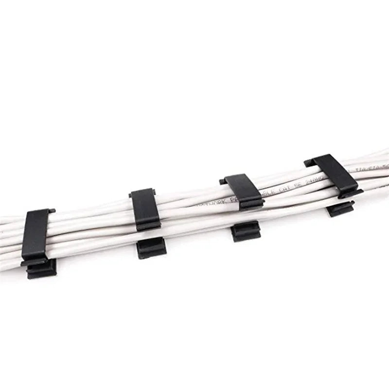 Effortlessly Organize Your Cables with Our Stylish Black and White Cable Fixing Clip - Perfect for Home and Office!