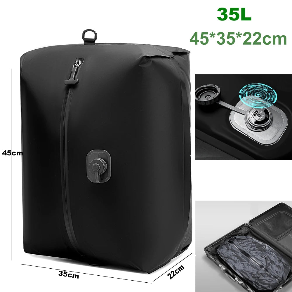 Automatic Vacuum Bag(Air Pump Inside) Reusable Storage Bag Folding Outdoor Travel Compression Bag for Suitcases Backpack Luggage