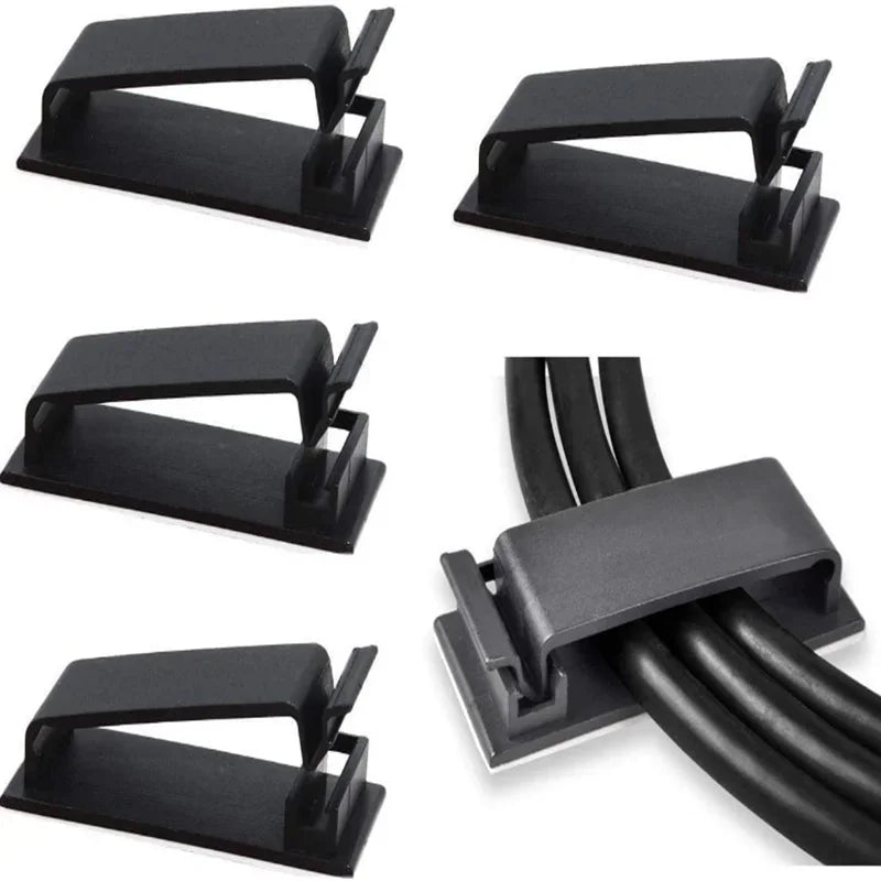 Effortlessly Organize Your Cables with Our Stylish Black and White Cable Fixing Clip - Perfect for Home and Office!