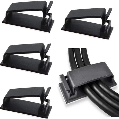 Effortlessly Organize Your Cables with Our Stylish Black and White Cable Fixing Clip - Perfect for Home and Office!