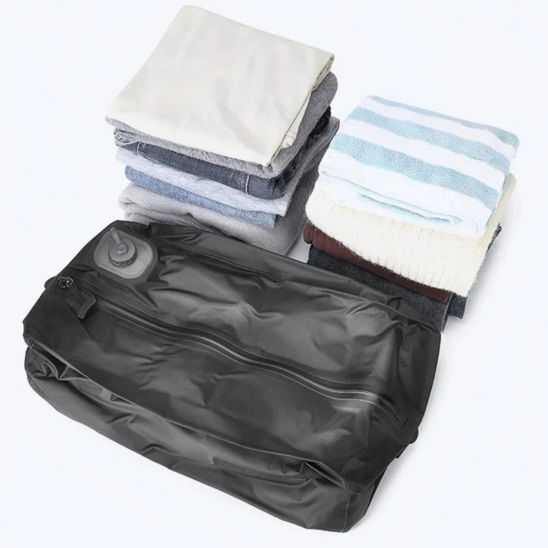 Automatic Vacuum Bag(Air Pump Inside) Reusable Storage Bag Folding Outdoor Travel Compression Bag for Suitcases Backpack Luggage
