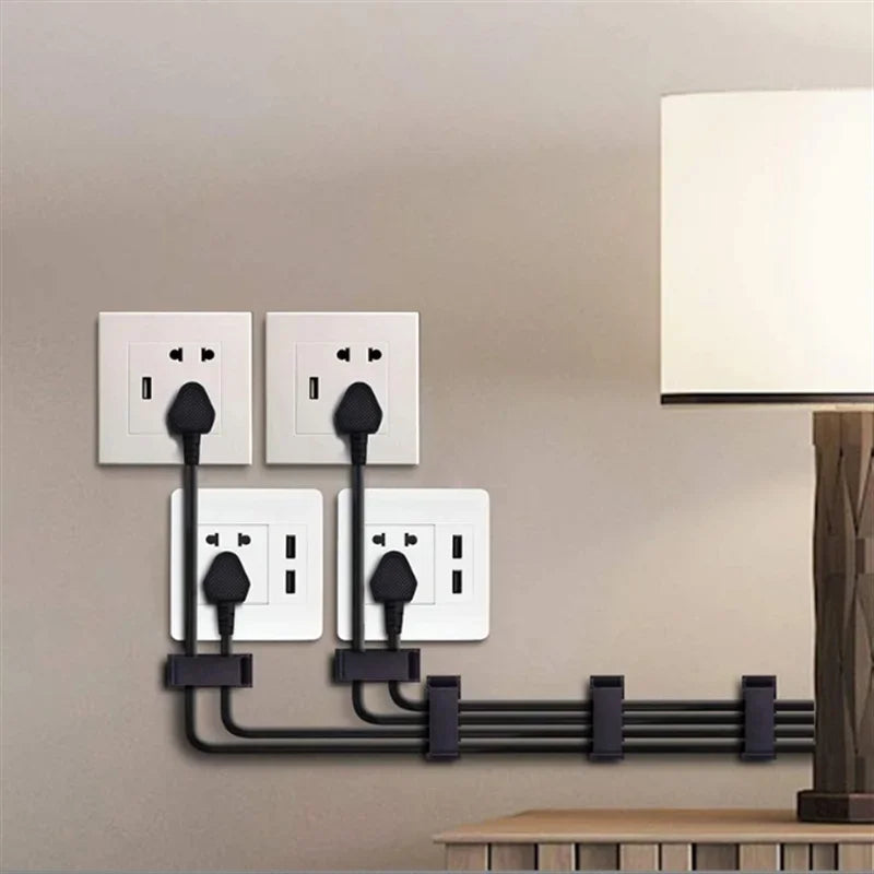Effortlessly Organize Your Cables with Our Stylish Black and White Cable Fixing Clip - Perfect for Home and Office!