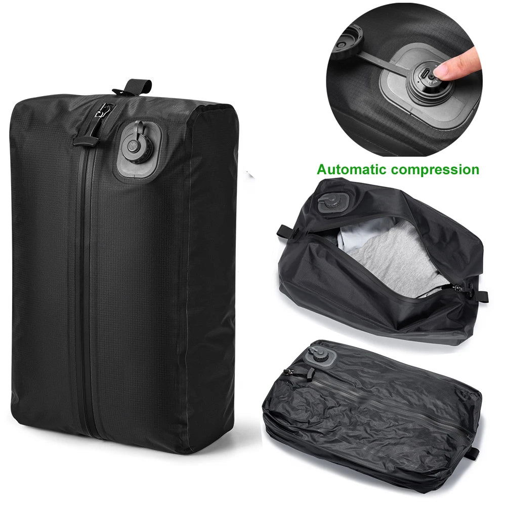 Automatic Vacuum Bag(Air Pump Inside) Reusable Storage Bag Folding Outdoor Travel Compression Bag for Suitcases Backpack Luggage