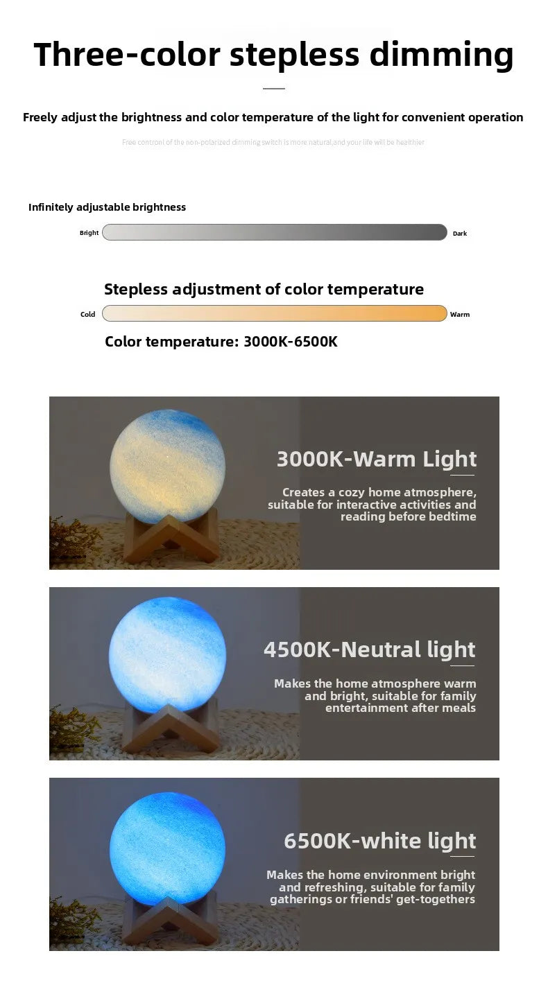 Galaxy Glass Planet Table Lamp
